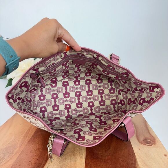 Pre-Owned Gucci Jolicoeur Tote GG Canvas Pink Beige - Picture 7 of 10